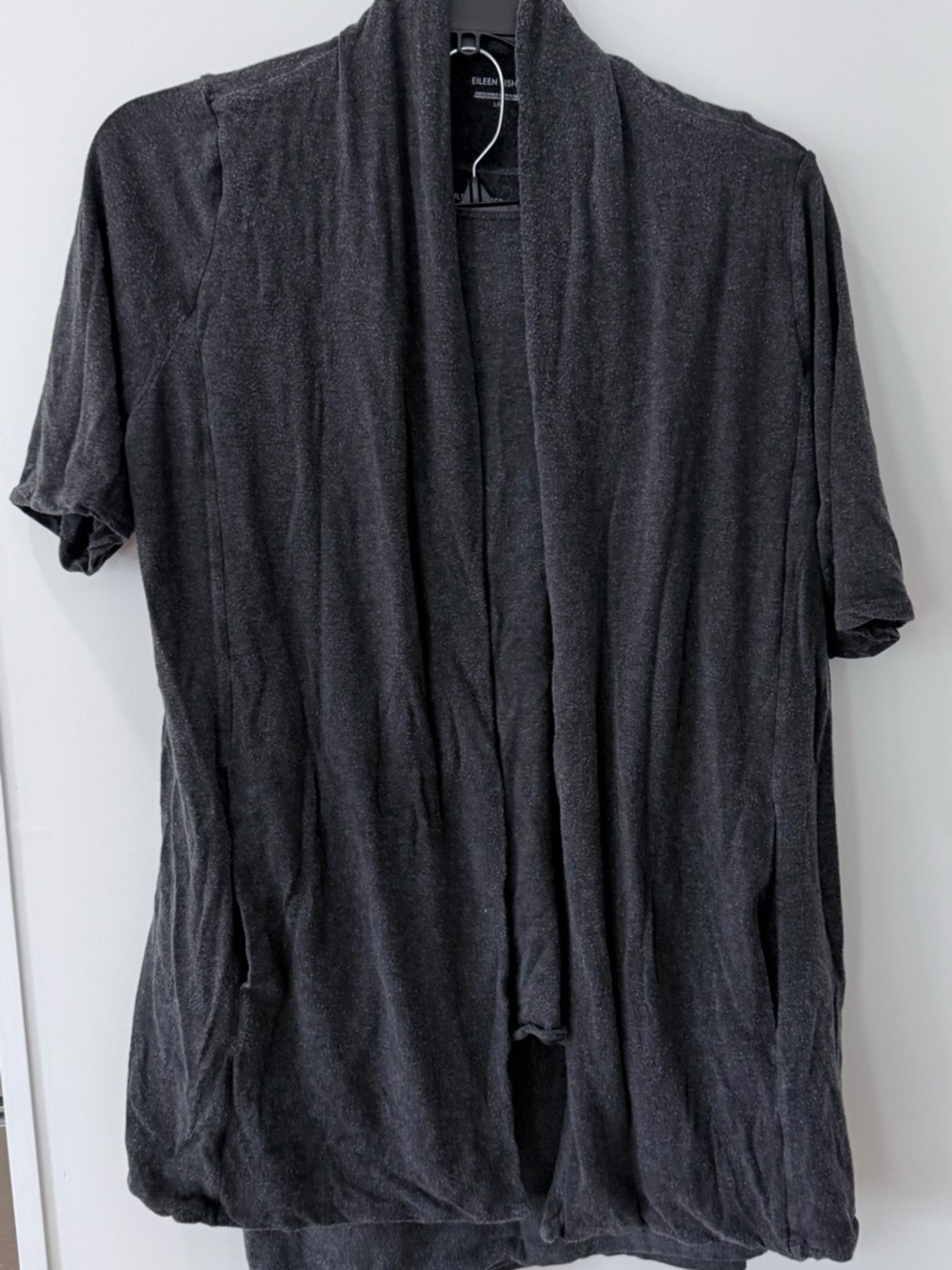 Eileen Fisher Heathered Charcoal Knit Top